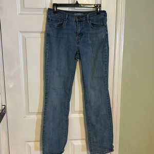 Levi straight cut high waist 30 medium wash denim jeans